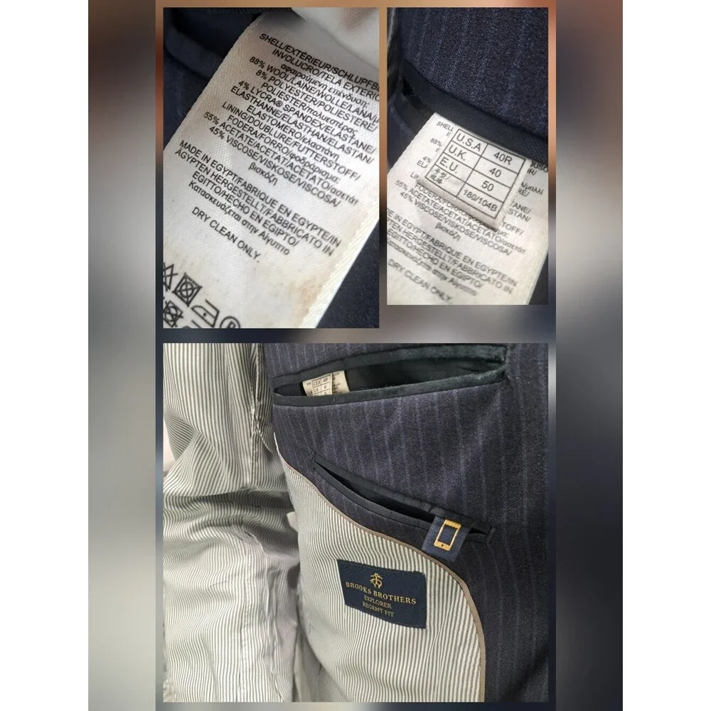 Brooks Brothers Men's Blazer Sport Coat Explorer Regent Fit Navy 40R